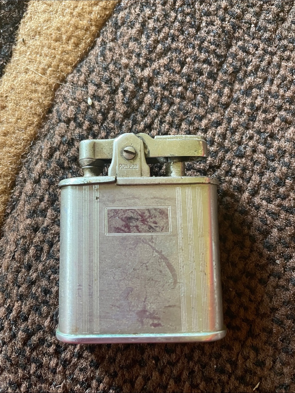Ronson Vintage Metal Table Lighter - Silver